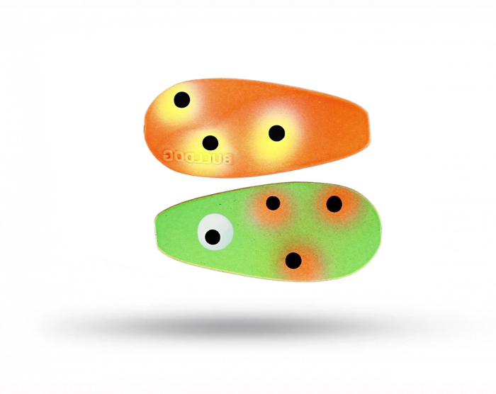 OGP Bulldog Inline 4 gr - Green Orange Clown UV Glow i gruppen Fiskedrag / Skeddrag hos Örebro Fiske & Outdoor AB (BUI-217)