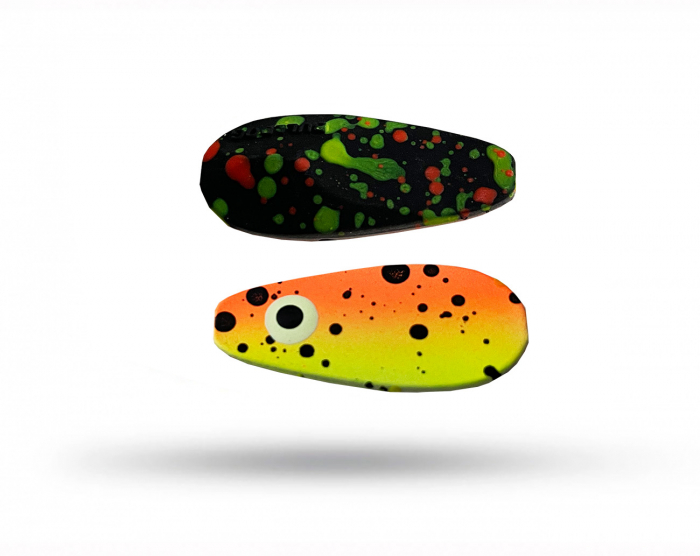 OGP Bulldog Inline 4 gr - Orange Crush Splatter UV Glow i gruppen Fiskedrag / Skeddrag hos Örebro Fiske & Outdoor AB (BUI-OC)