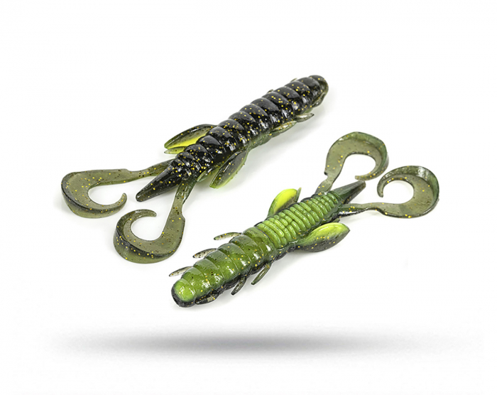 Molix Freaky Craw 10cm - UV Watermelon Gold Chartreuse i gruppen Fiskedrag / Kräftor & Creaturebaits hos Örebro Fiske & Outdoor AB (FRC4-453)