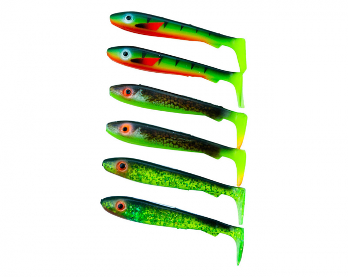 Svartzonker McRubber Bass 8cm Mix (6-pack) - Color i gruppen Fiskedrag / Abborre & Gösjigg hos Örebro Fiske & Outdoor AB (SZ100151)