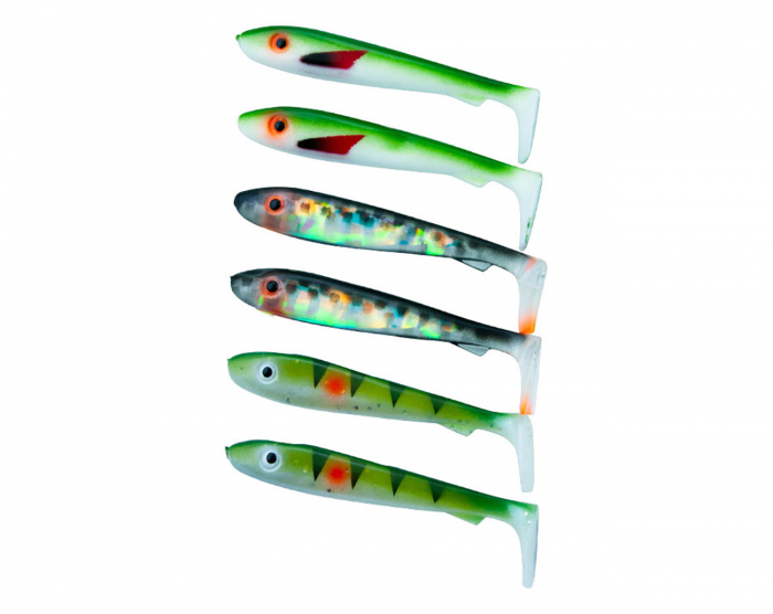 Svartzonker McRubber Bass 8cm Mix (6-pack) - UV i gruppen Fiskedrag / Abborre & Gösjigg hos Örebro Fiske & Outdoor AB (SZ100152)