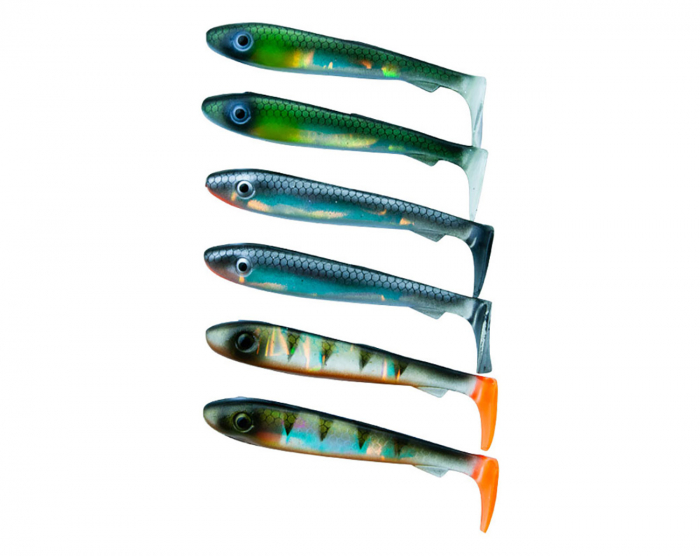 Svartzonker McRubber Bass 8cm Mix (6-pack) - Flash i gruppen Fiskedrag / Abborre & Gösjigg hos Örebro Fiske & Outdoor AB (SZ100156)