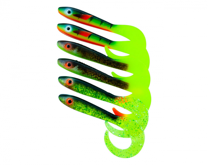 Svartzonker McRubber Tail 11cm Mix (6-pack) - Color i gruppen Fiskedrag / Abborre & Gösjigg hos Örebro Fiske & Outdoor AB (SZ103251)