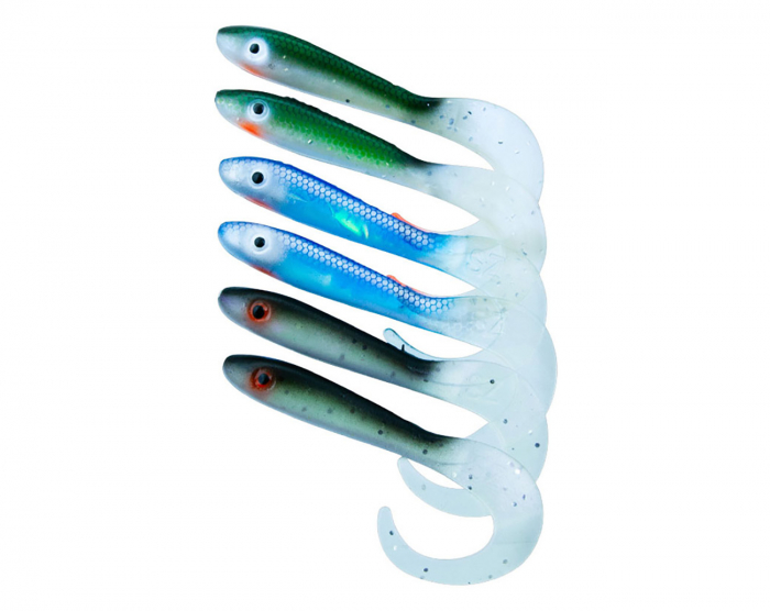 Svartzonker McRubber Tail 11cm Mix (6-pack) - Baitfish i gruppen Fiskedrag / Abborre & Gösjigg hos Örebro Fiske & Outdoor AB (SZ103253)